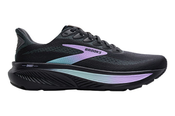 Brooks Ghost 17 B Grey/Clearwater/Purple Womens #color_black-multi-purples